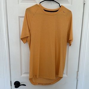 Lululemon Drysense Short Sleeve Shirt | Men's Medium M | Clementine/White